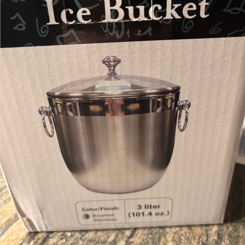 4 Brushed Stainless Steel Ice Buckets Without Lid